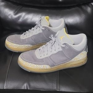 Jordan Fusion, Jordan 3/AF1, sz 12, Grey & Yellow